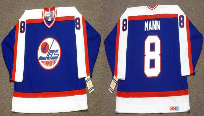 2019 Men Winnipeg Jets 8 Mann blue CCM NHL jersey